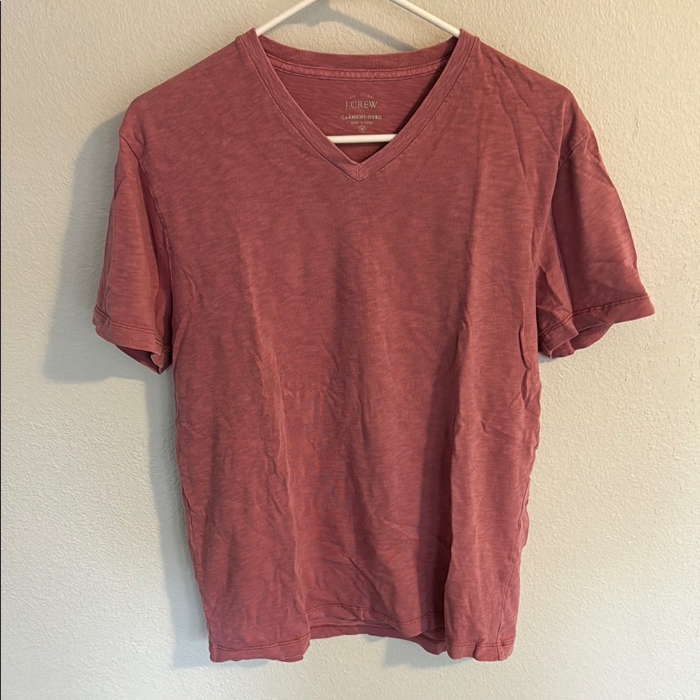 J. Crew Men's Red V-Neck Shirt